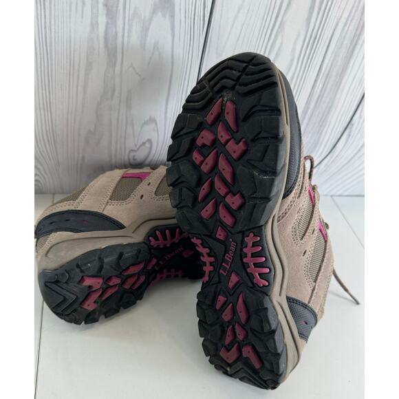 L.L. Bean 258485 Tan Waterproof Outdoor Trail Hiking Sneakers Women's Sz 8 Wide - Picture 6 of 8